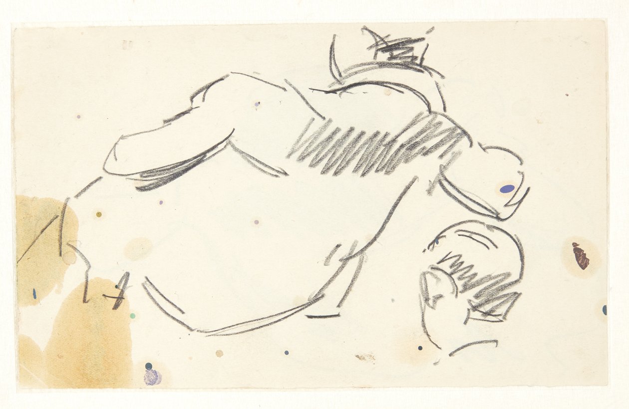 Estudo de figura para a imagem Langelinie de Edvard Weie