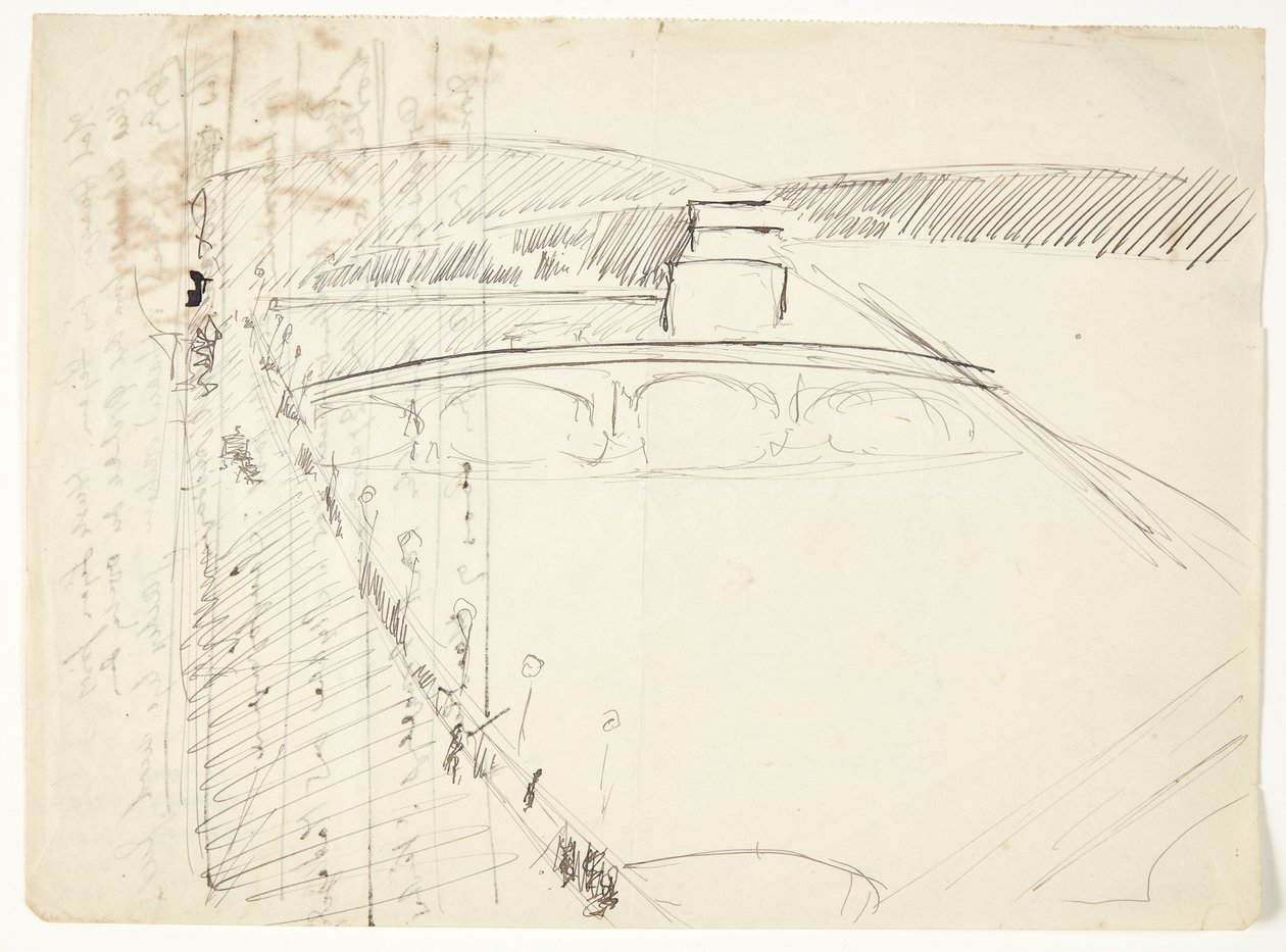 Vista de uma janela no Lungarno sobre o rio em direção a Santo Spirito e as colinas de San Miniato, Florença de Edvard Weie
