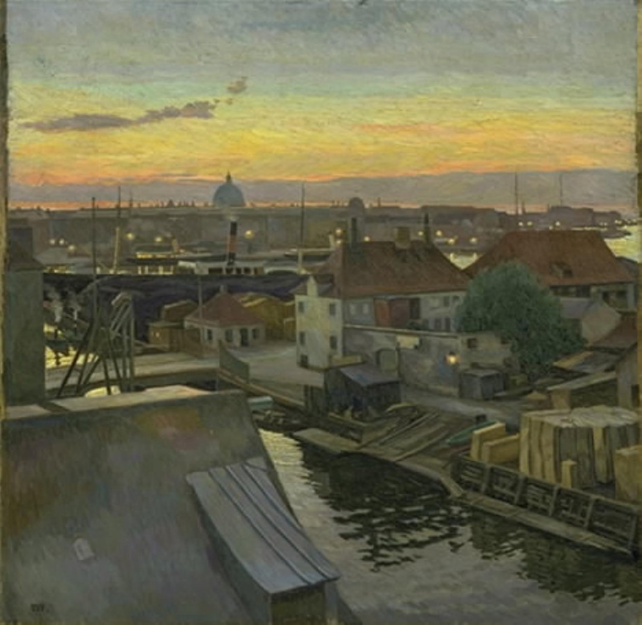 Vista sobre Wilders Plads em Christianshavn. Tarde de Edvard Weie