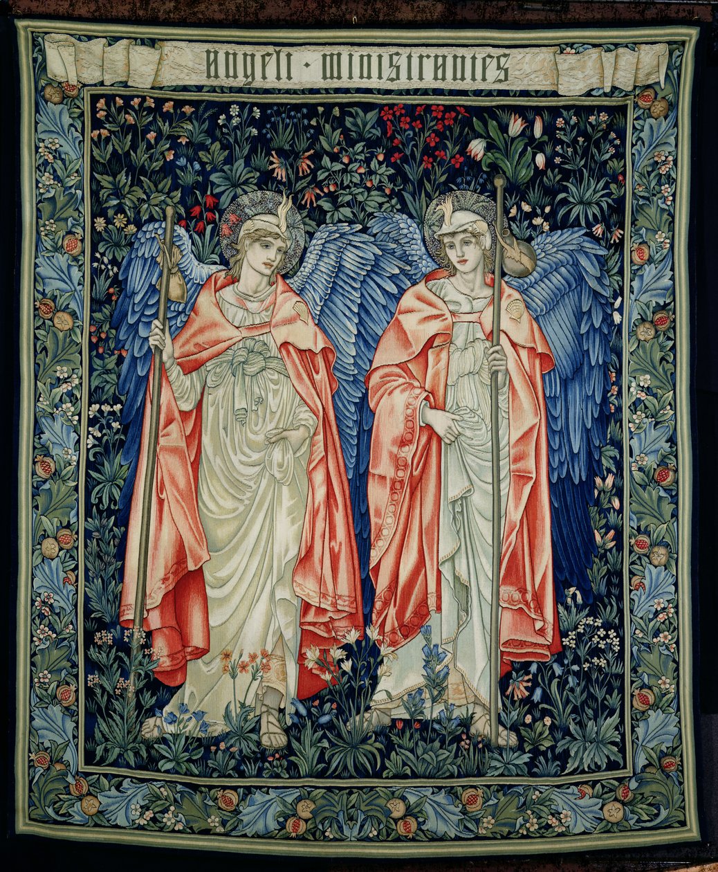 Ministradores anjos, 1894 (tapeçaria) de William Morris