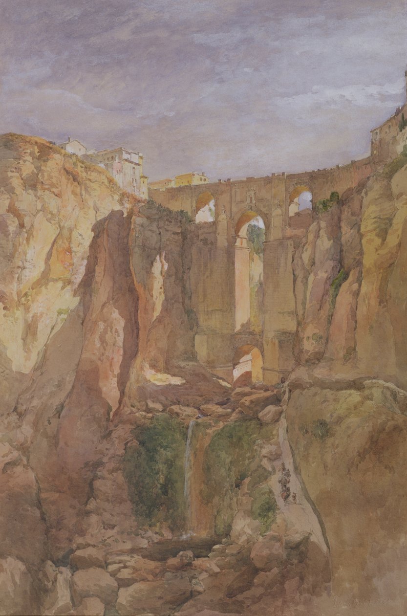 The Gorge, Ronda, Espanha (wc e guache sobre papel) de Edward Angelo Goodall