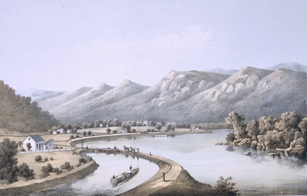 James River Canal, perto da foz do rio Norte, Condado de Rockbridge, 1858 de Edward Beyer
