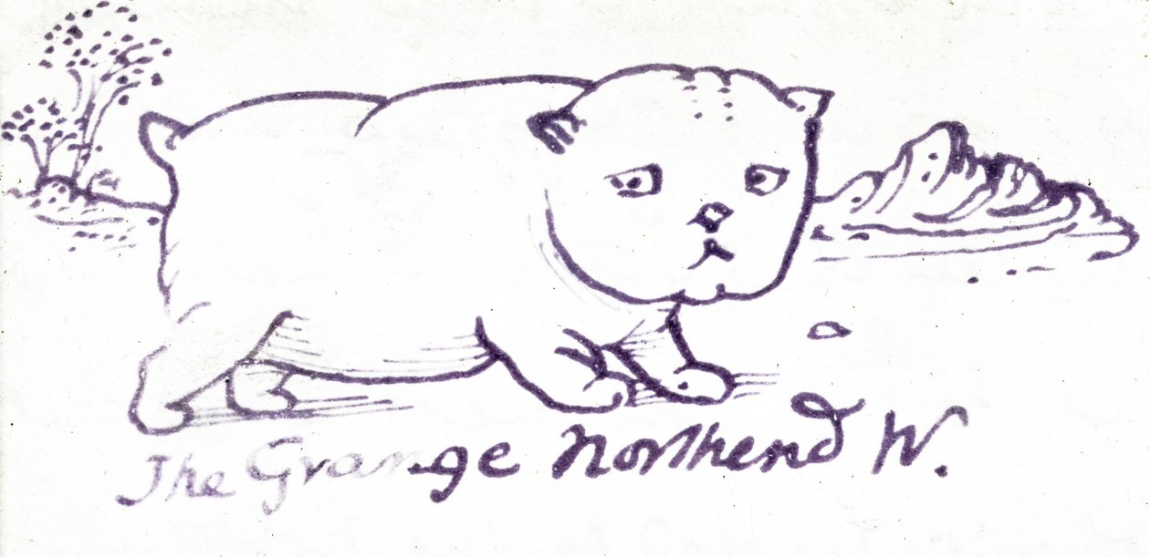 Filhote de cachorro confuso (tinta no papel) de Edward Burne Jones