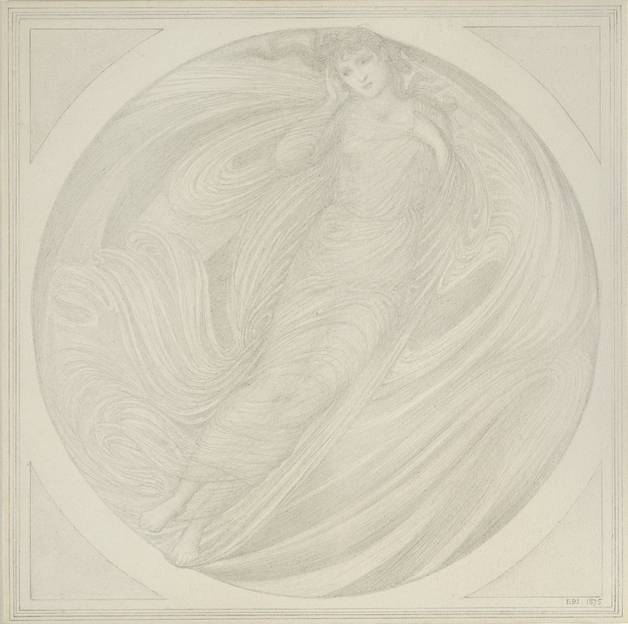 Eurídice flutuando entre chamas, 1872-75 (grafite sobre papel) de Edward Burne Jones