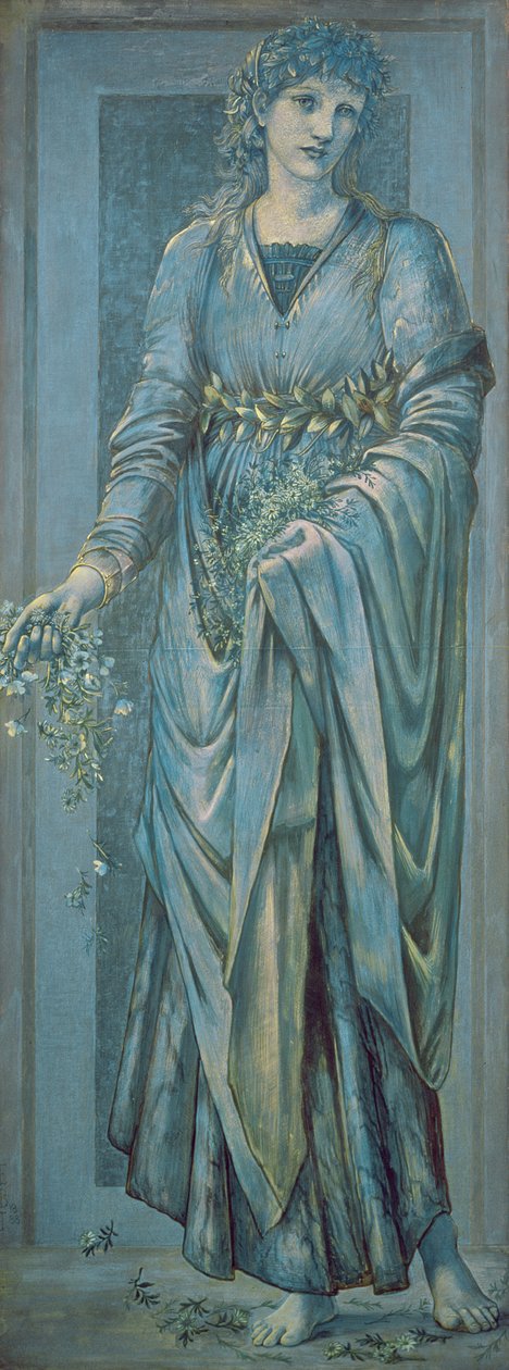 Flora (guache e tinta dourada sobre papel) de Edward Burne Jones