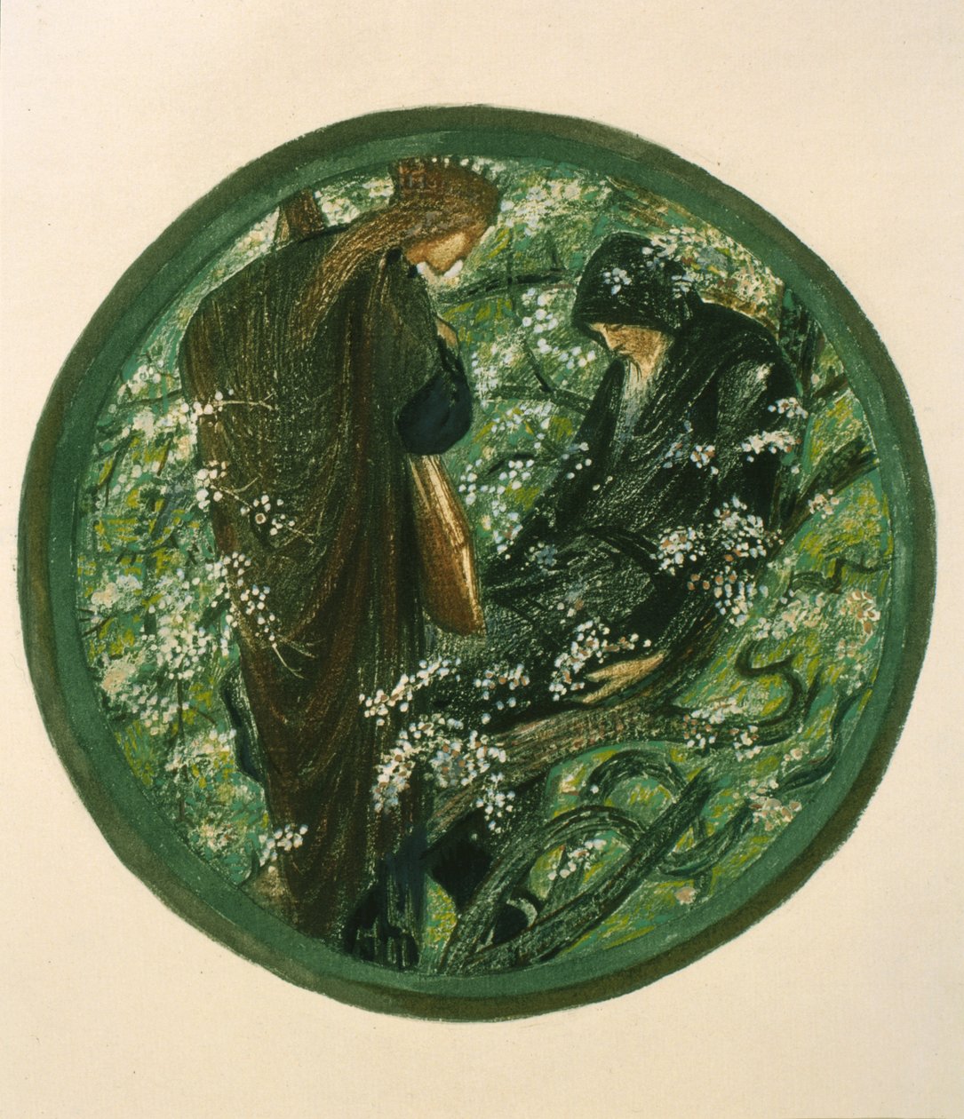 Nimue Encantador Merlin com Encantamento, prato XV do &39;The Flower Book&39; de Edward Burne Jones