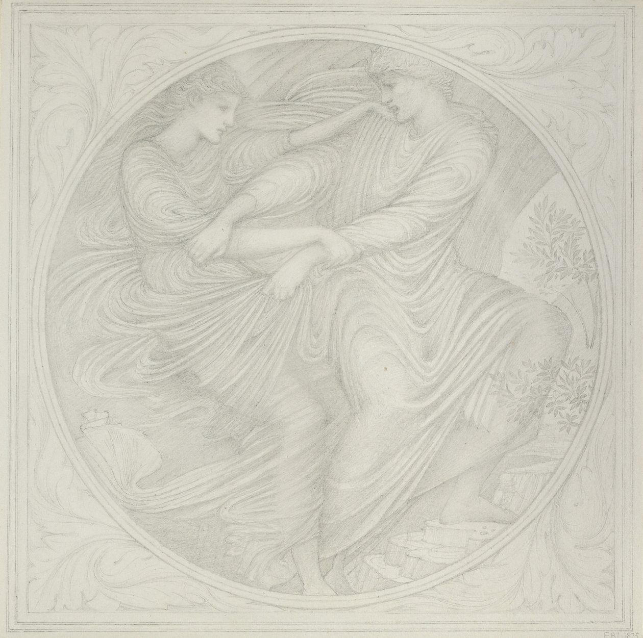 Orfeu olha para trás, 1872-75 (grafite sobre papel) de Edward Burne Jones