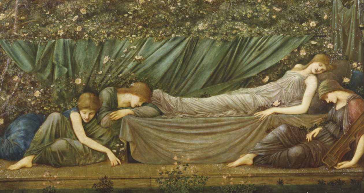 A Bela Adormecida, ilustração de "A Lenda do Briar Rose", 1871-72 de Edward Burne Jones