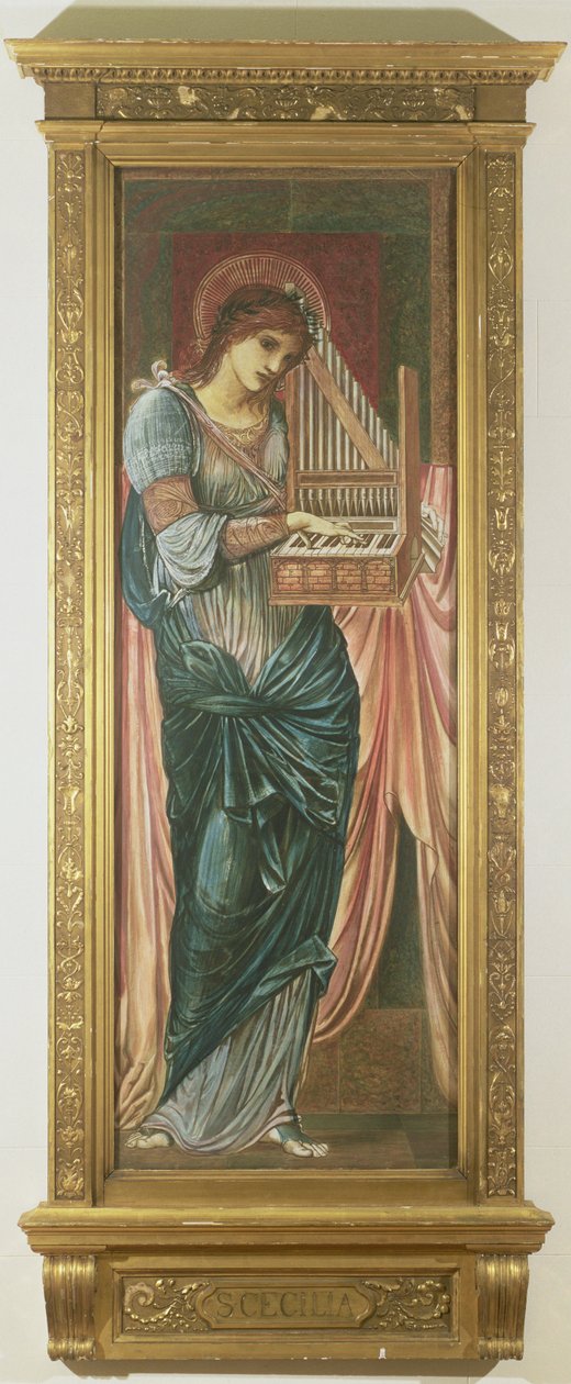 Santa Cecília (tempera no painel) (veja também 198348) de Edward Burne Jones