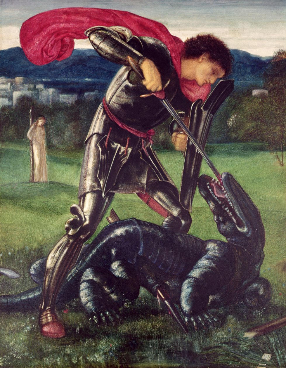 São Jorge e o Dragão, 1868 (guache) de Edward Burne Jones