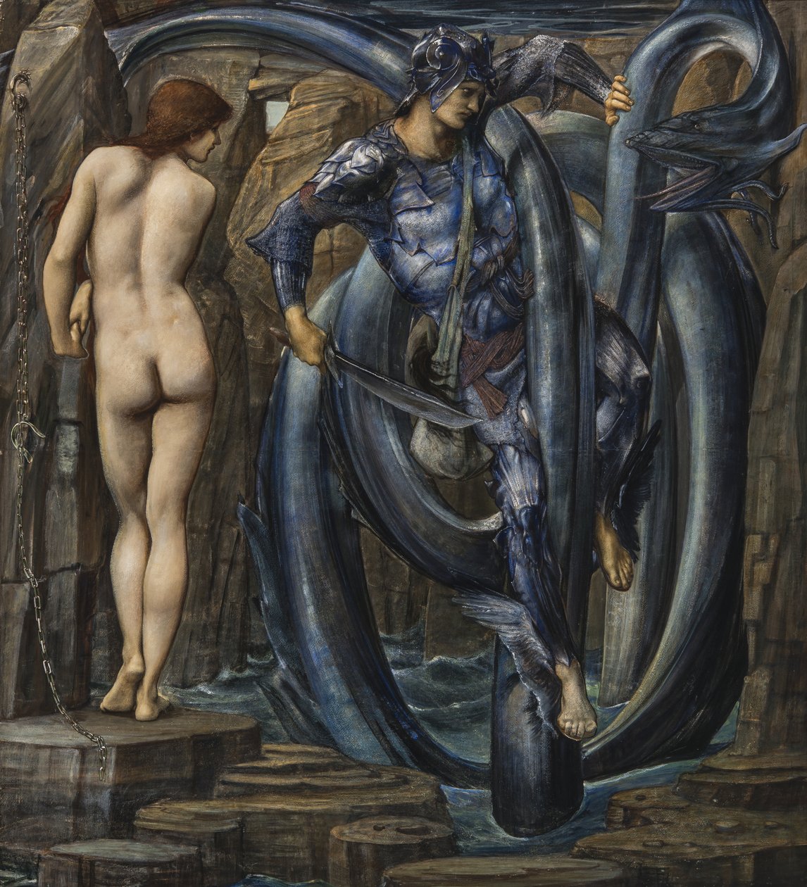 A desgraça cumprida (Perseus matando a serpente do mar) c.1882 de Edward Burne Jones