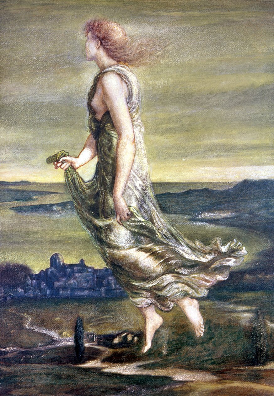 A Estrela da Tarde de 1870 (guache) de Edward Burne Jones