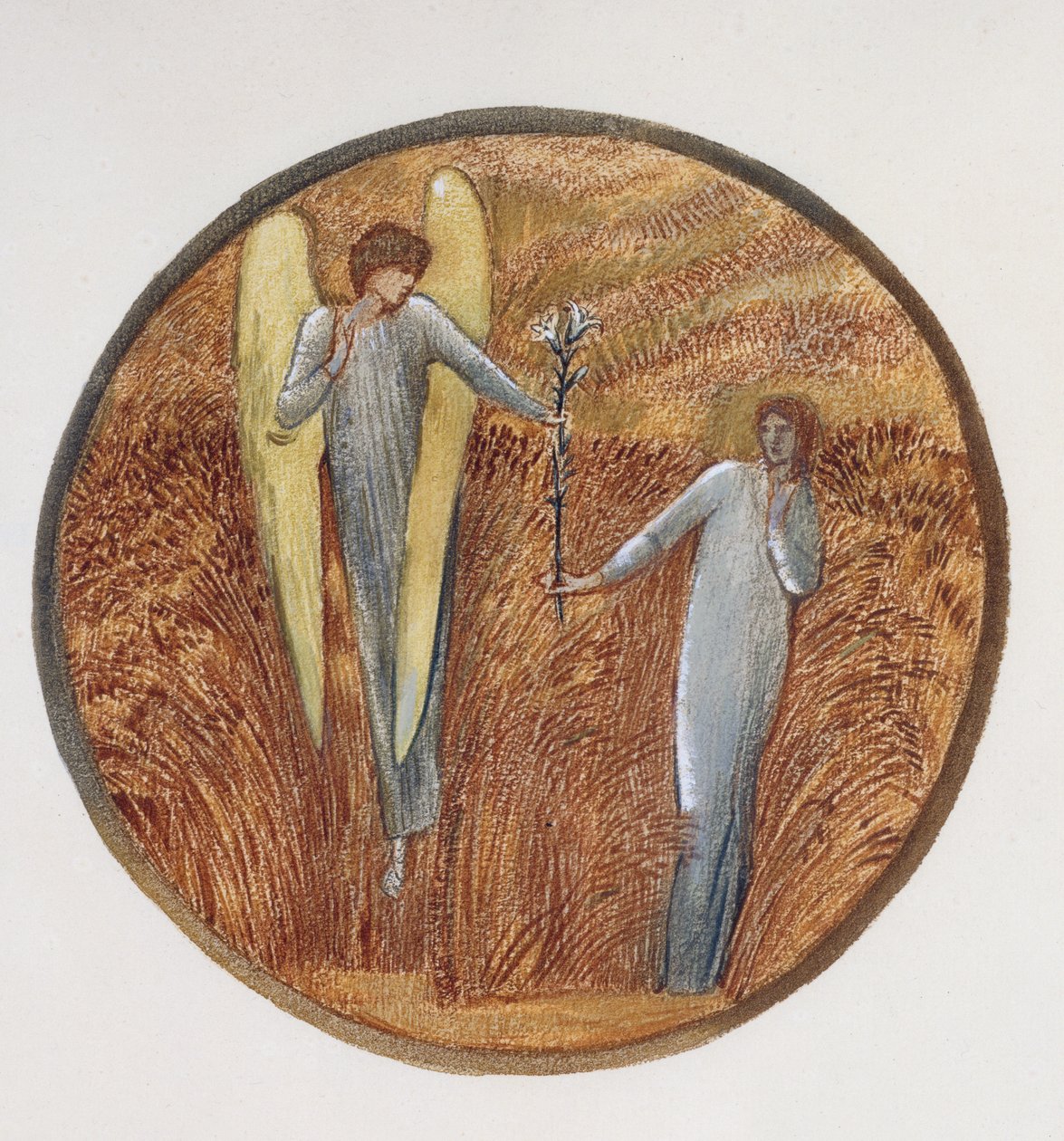 O Livro das Flores: VI. Flor de Deus, 1905 (litho com guache sobre papel) de Edward Burne Jones