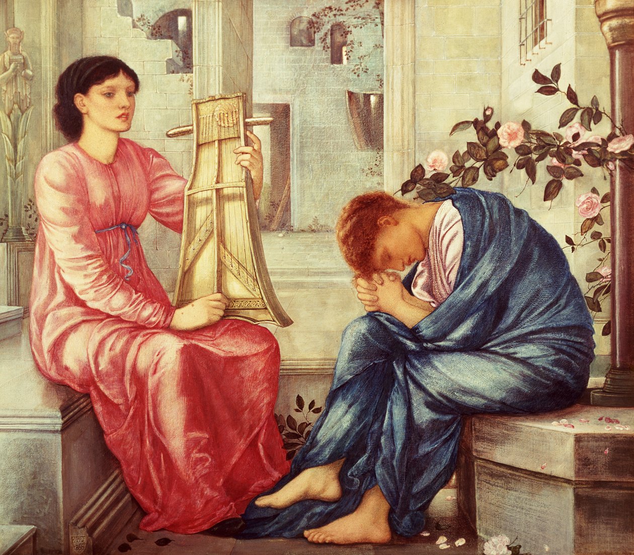 O Lamento, 1866 (guache) de Edward Burne Jones
