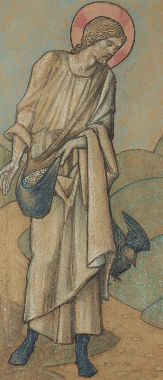 O Semeador (giz colorido sobre papel) (par para 356958) de Edward Burne Jones