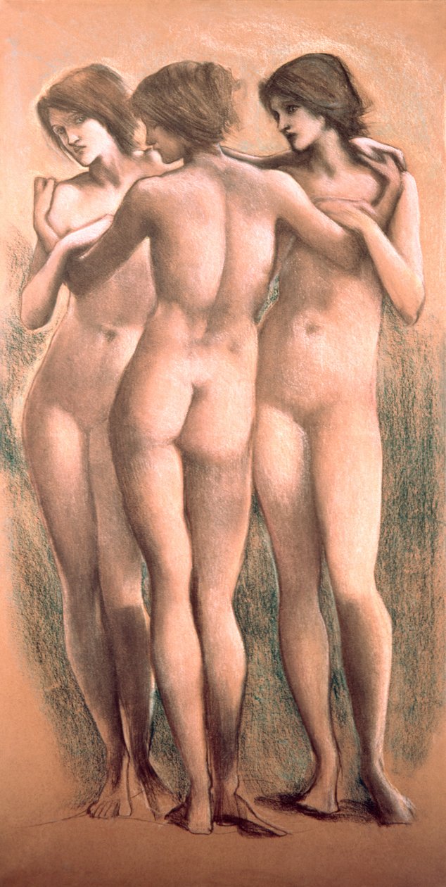 As Três Graças, c.1885, (pastel) de Edward Burne Jones