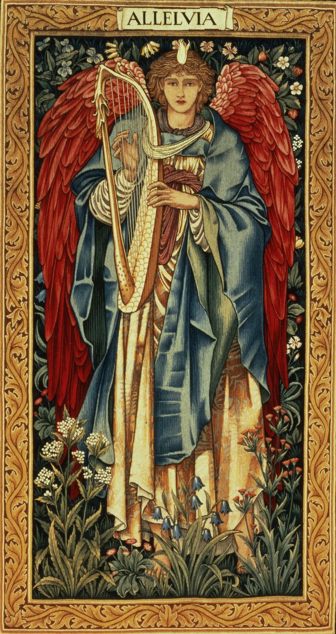 Alleluia, projetado por Edward Burne-Jones e feito por Morris and Company, c.1885 (tapeçaria) de Edward Burne Jones