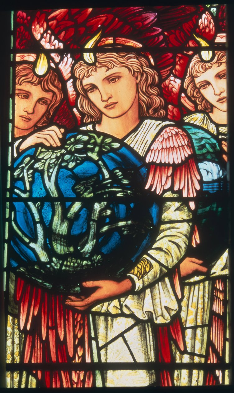 Anjos da Criação: O Terceiro Dia, c.1890 (vitral) de Edward Burne Jones