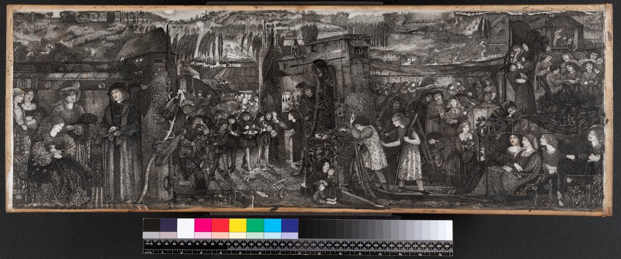 Buondelmontes Wedding, 1859 (tinta e lavagem a pergaminho) de Edward Burne Jones
