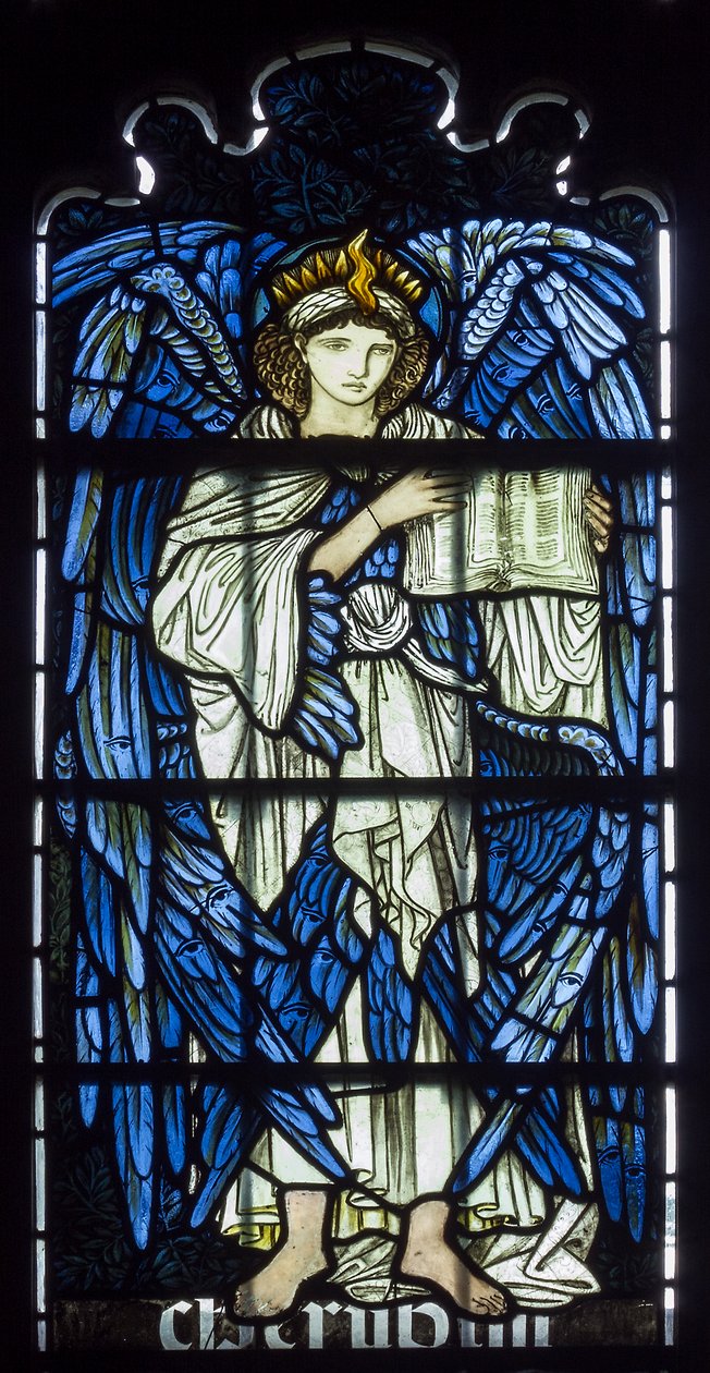 Cambridge, Capela da Faculdade de Jesus, Morris & Co., Edward Burne-Jones, Cherubim, 1873 de Edward Burne Jones