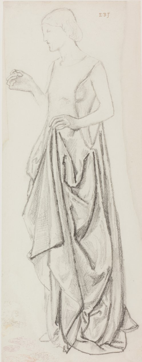 Figura Feminina (tinta e lápis sobre papel) de Edward Burne Jones
