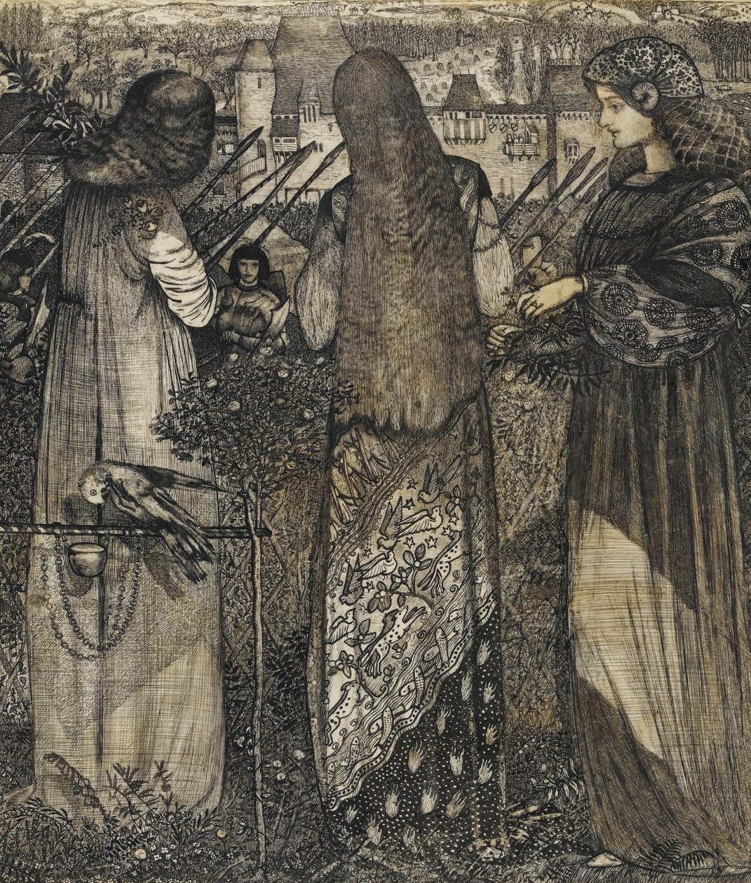 Indo para a batalha, 1858 (ink und wash on vellum) de Edward Burne Jones