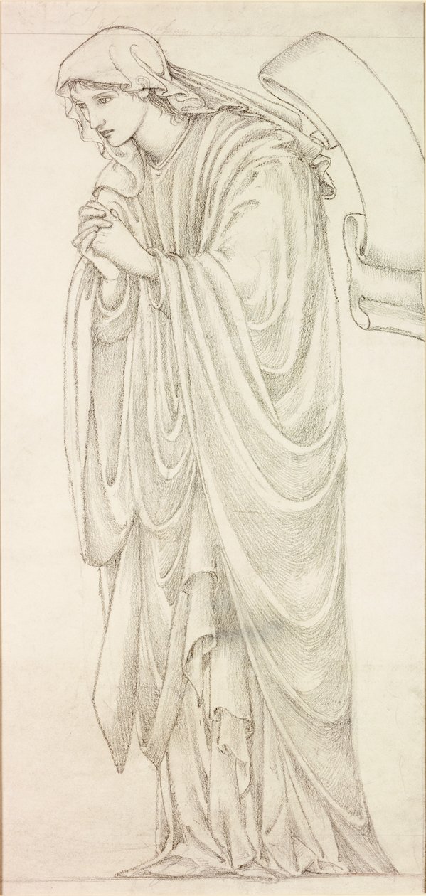 Maria, Irmã de Lázaro - Projeto para Janela da Igreja de St. Ethelreda, Guilsborough, Northamptonshire de Edward Burne Jones
