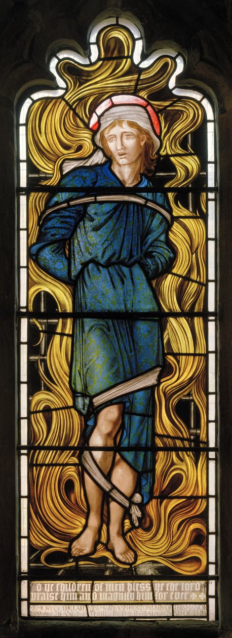 Meshach, a fornalha ardente, janela ocidental, 1870 de Edward Burne Jones