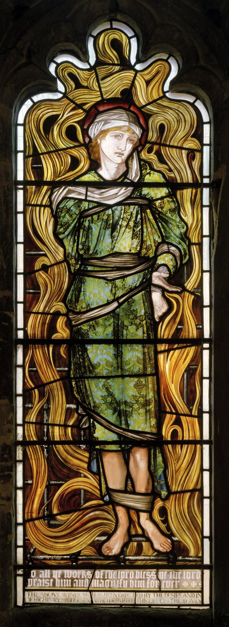Sadraque, a fornalha ardente, janela ocidental, 1870 de Edward Burne Jones