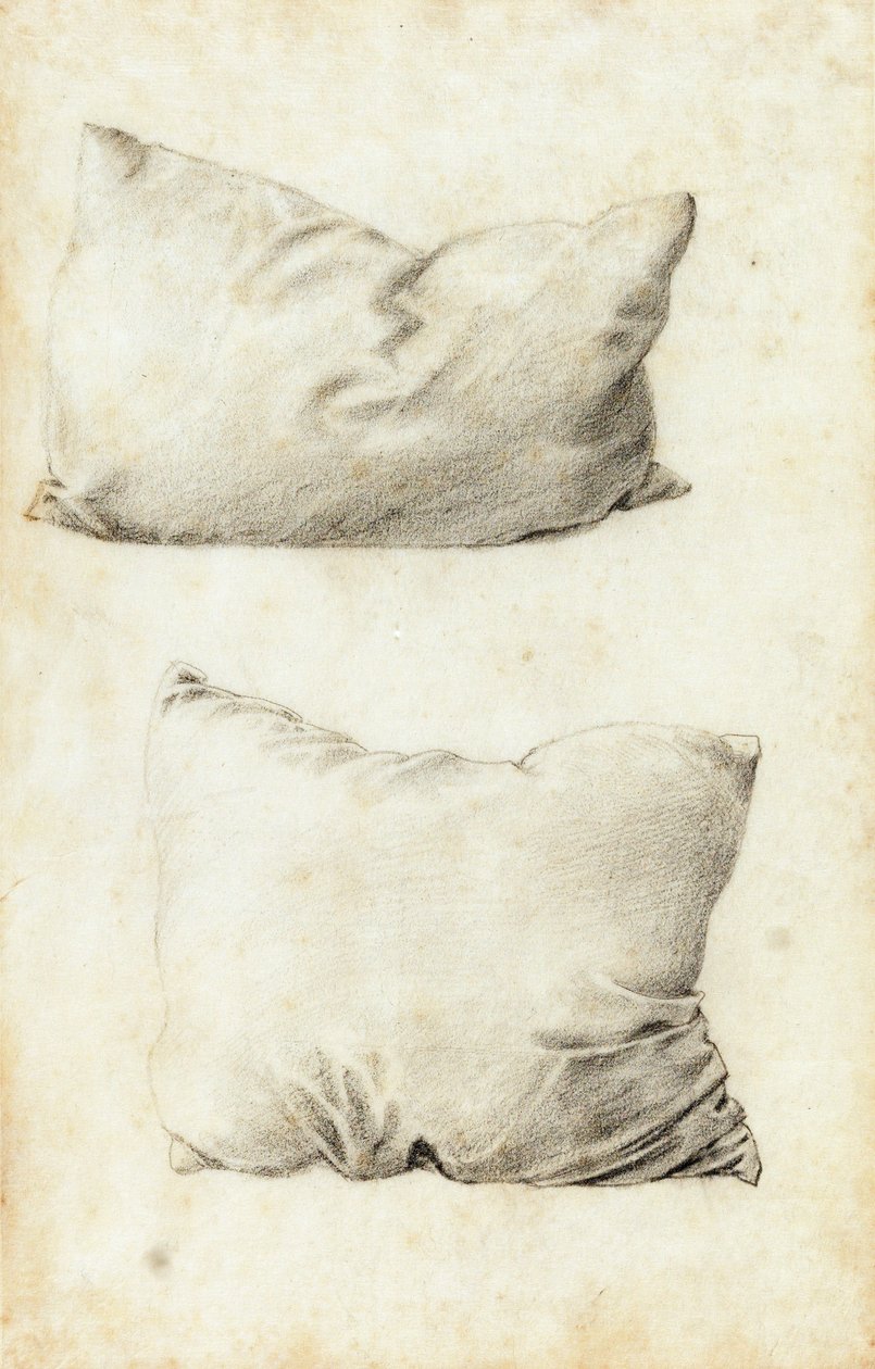 Estudos de travesseiros (lápis) de Edward Burne Jones