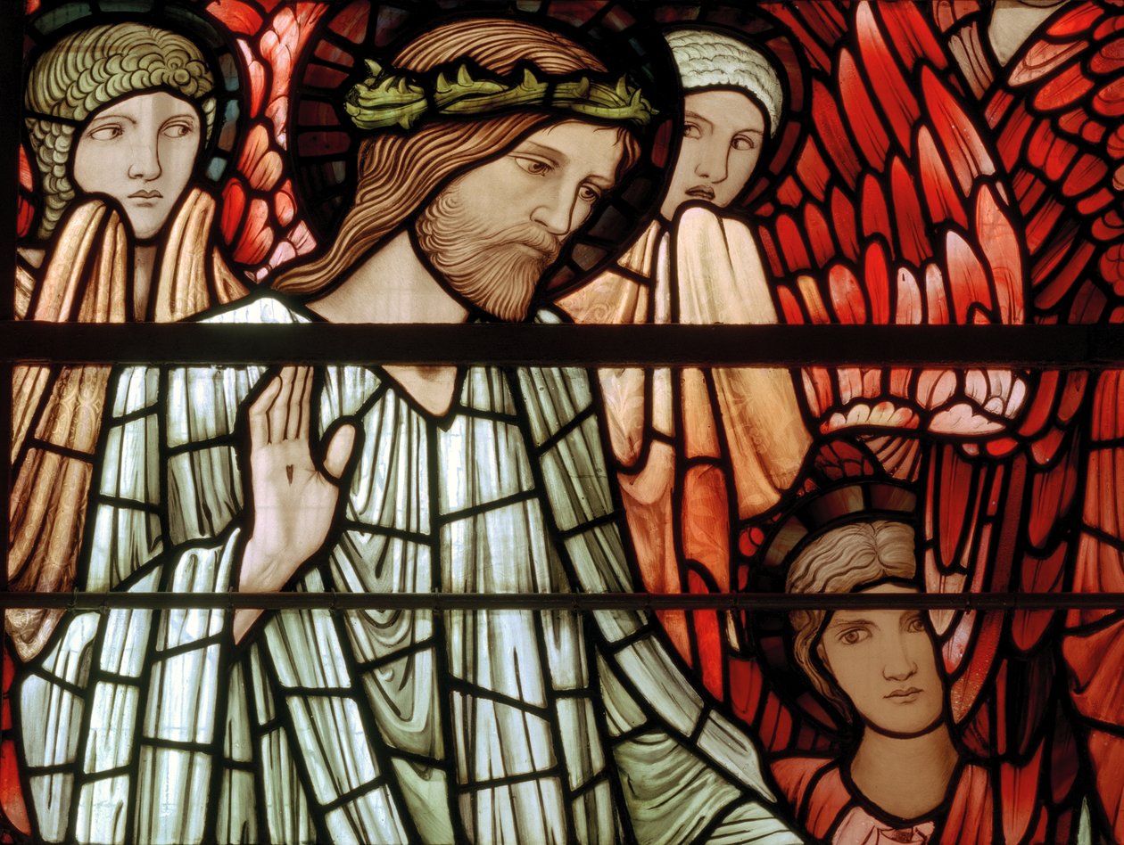 A última janela do julgamento, detalhe, Cristo em majestade, 1897 de Edward Burne Jones