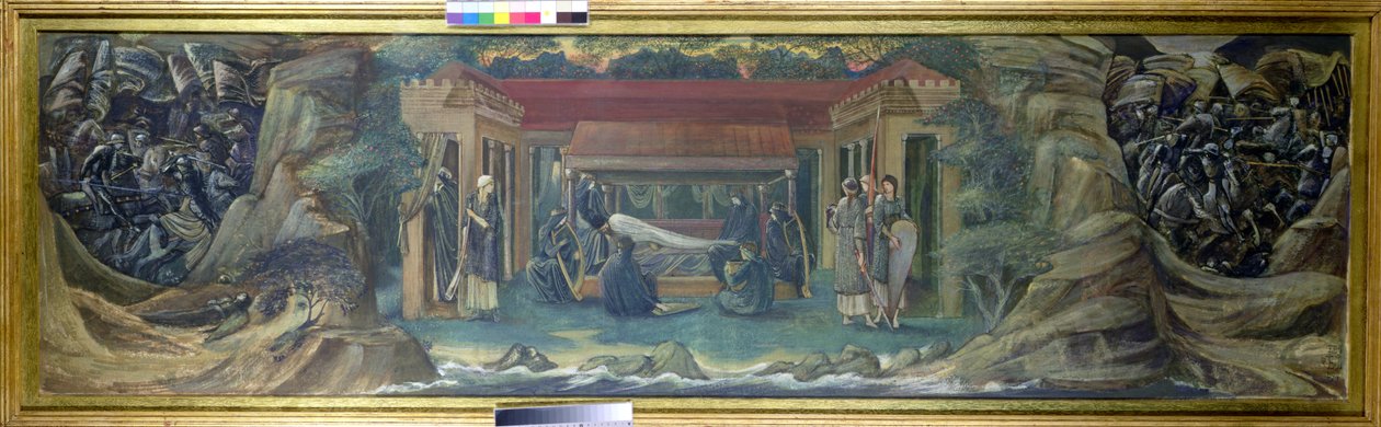 O sono de Arthur em Avalon, 1894 (guache) de Edward Burne Jones