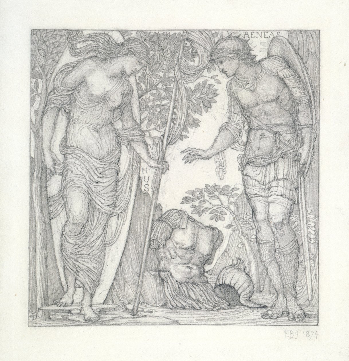 Vênus trazendo armadura para Enéias, 1874 de Edward Burne Jones