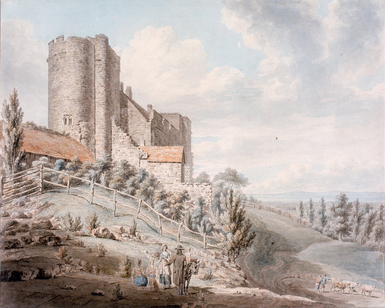 Lympne Castle, Kent, 1790 (wc em papel tufado) de Edward Dayes