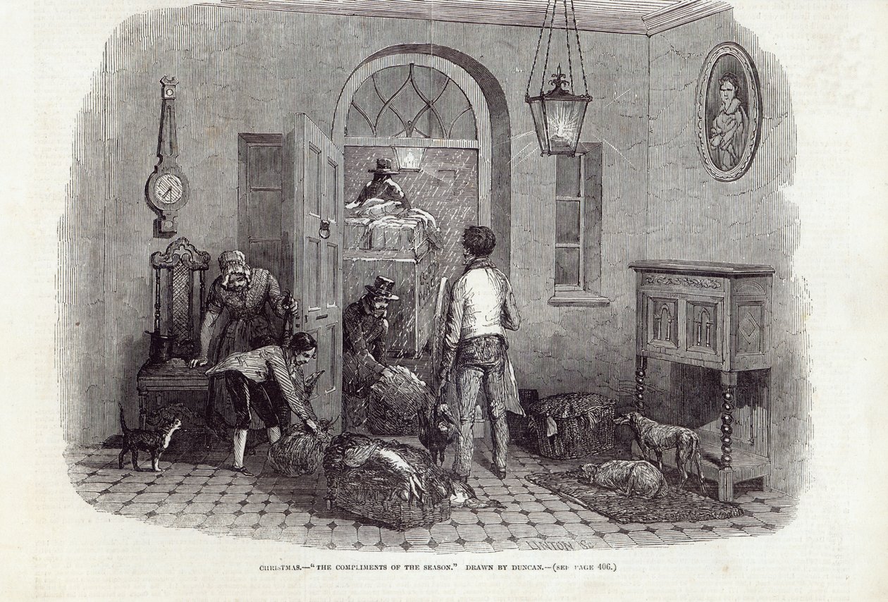 Christmas: The Compliments of the Season, gravado por Linton, de &39;The Illustrated London News&39;, 26 de dezembro de 1846 de Edward Duncan