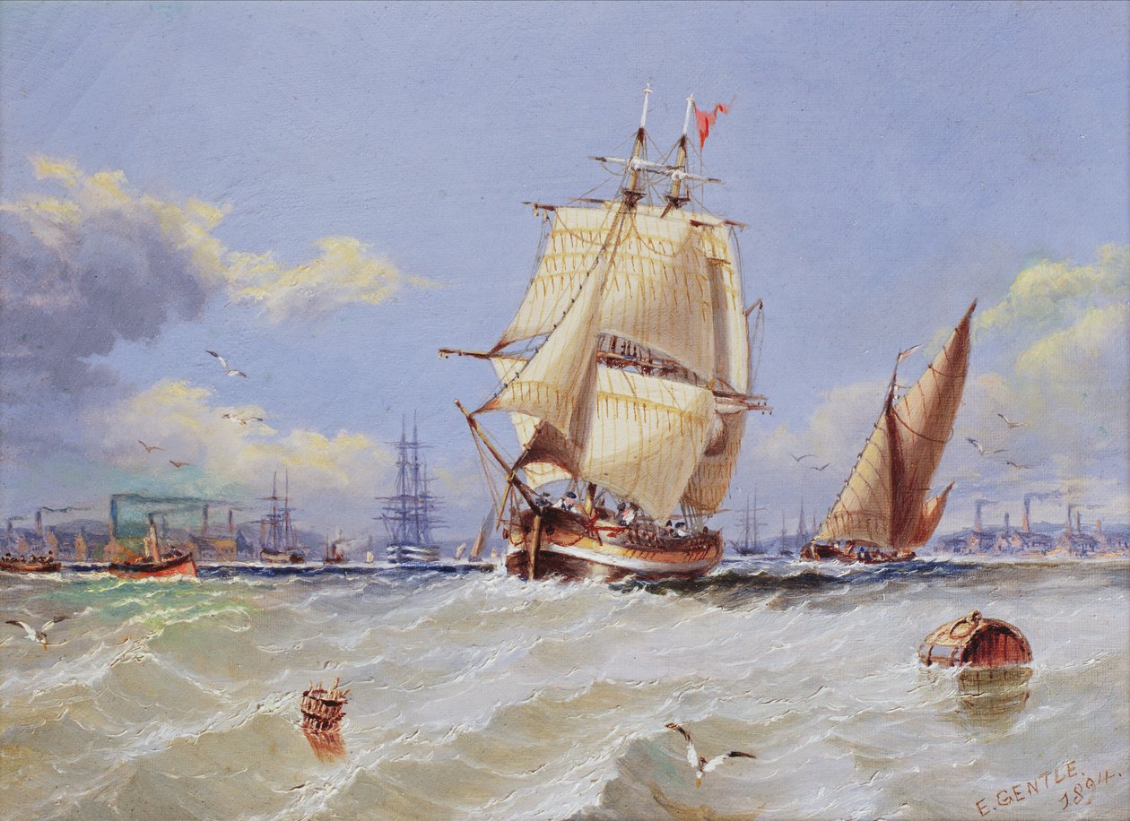 Cena Costeira, 1894 de Edward Gentle