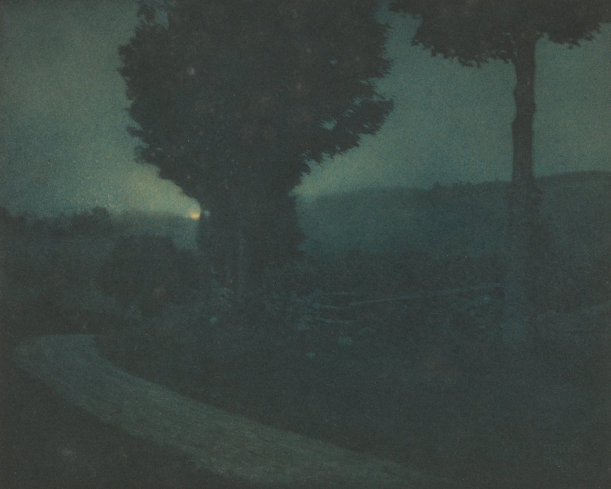 (Estrada para o vale - nascer da lua) de Edward Jean Steichen