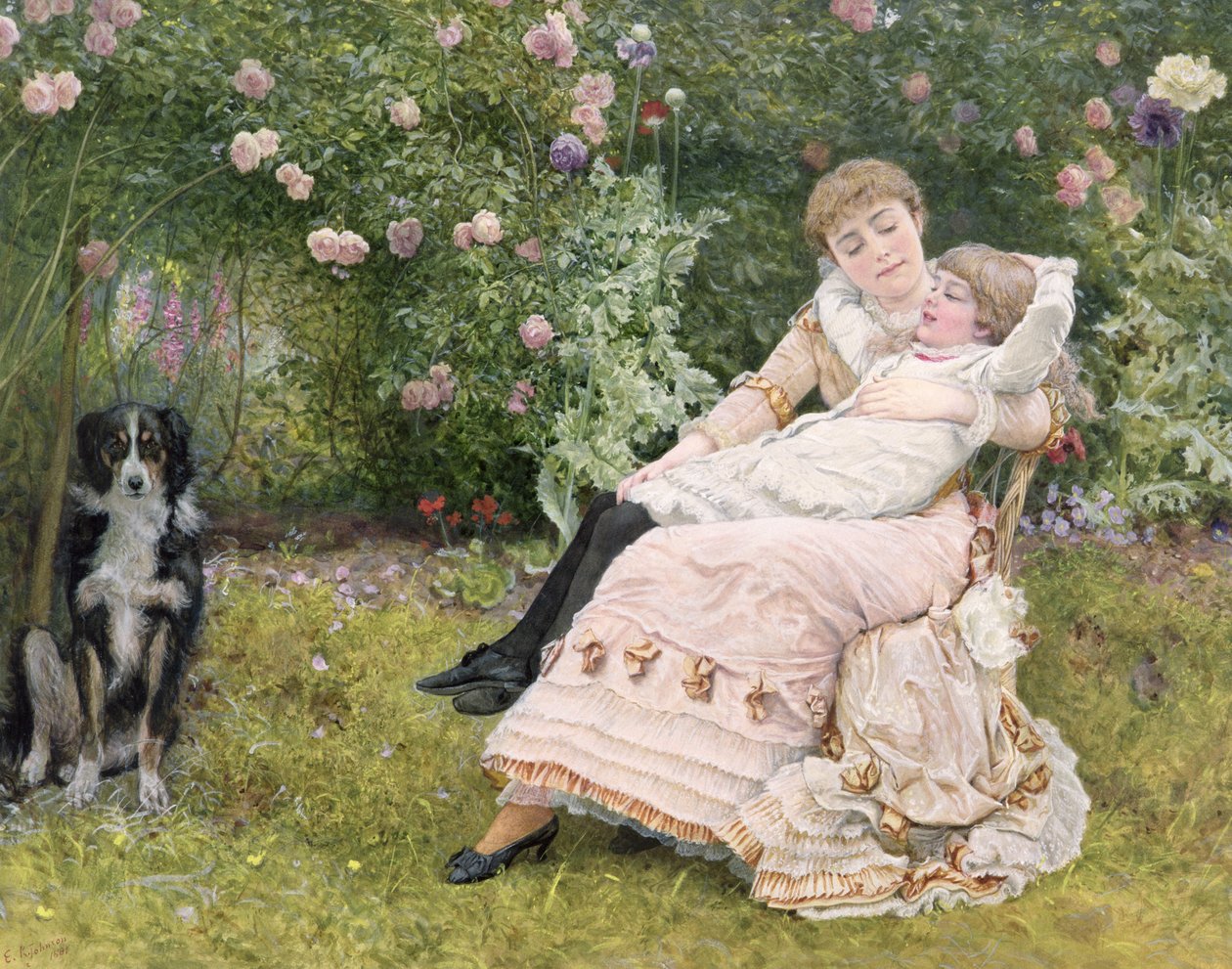 Um descanso no jardim, 1900 de Edward Killingworth Johnson