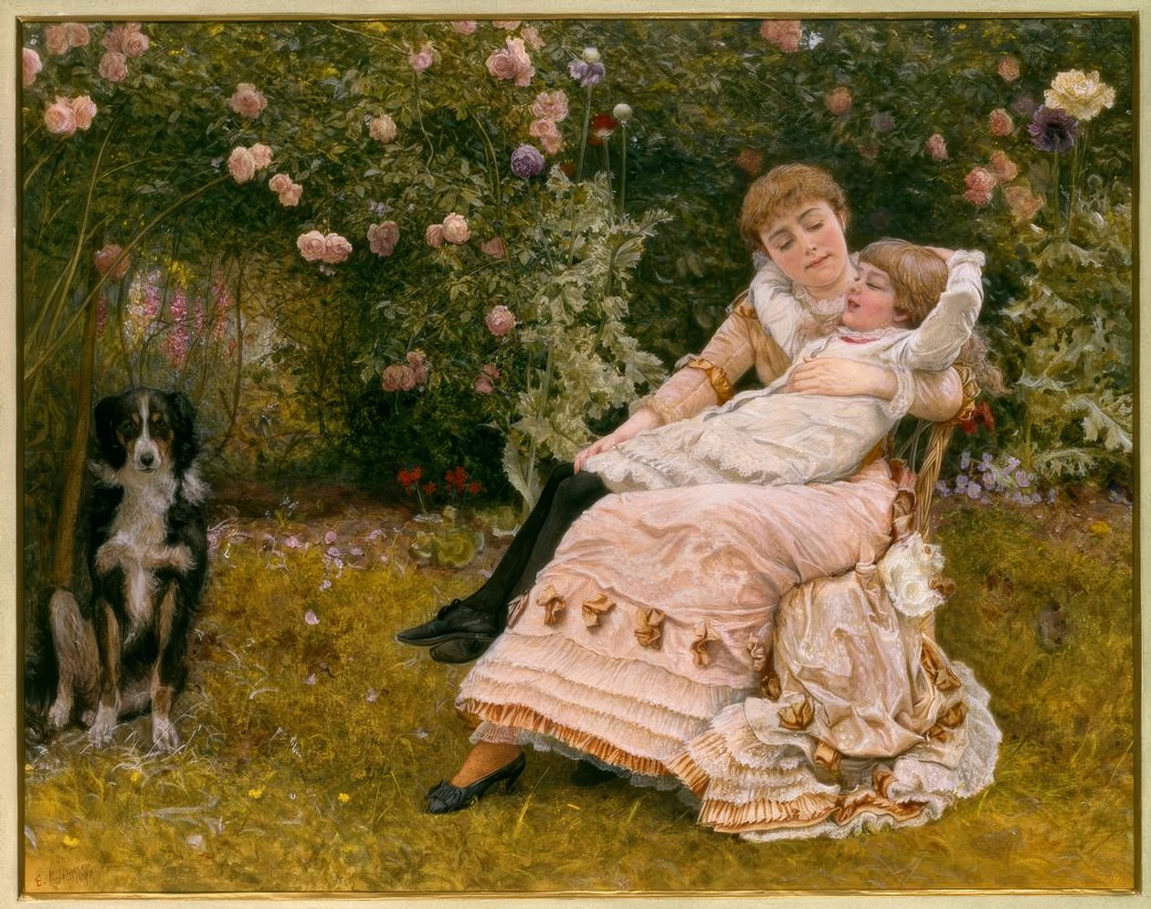 EKJohnson, Feliz como o dia é longo - Aquarell, 1881 de Edward Killingworth Johnson