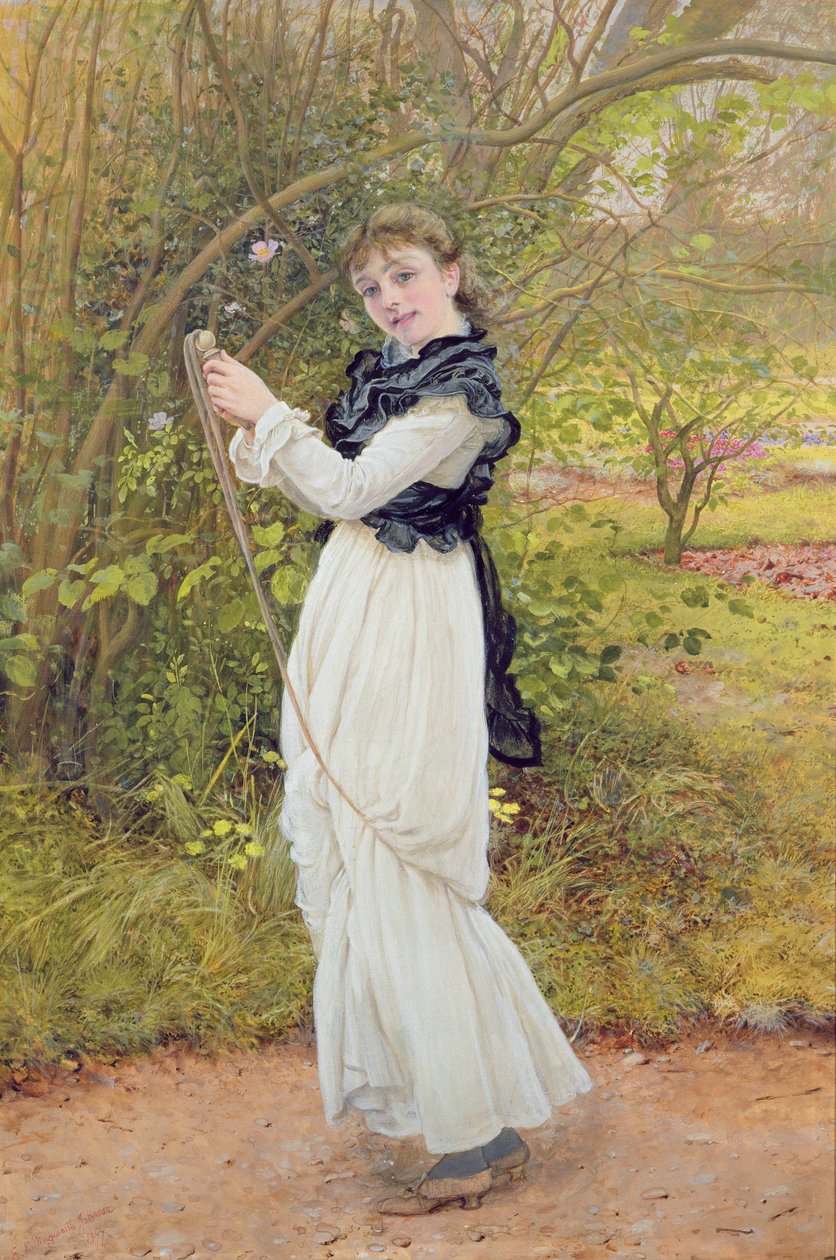 Saltando, retrato da filha do artista, Barbara, 1877 de Edward Killingworth Johnson