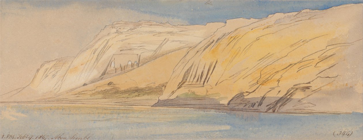 Abu Simbel, 1-00 da noite, 9 de fevereiro de 1867 (384) de Edward Lear