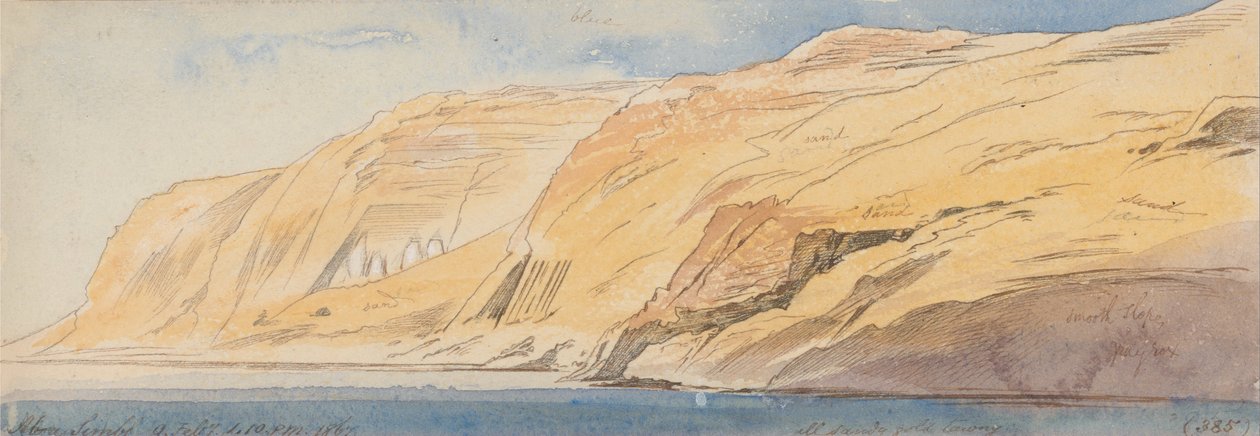 Abu Simbel, 1-10 da noite, 9 de fevereiro de 1867 (385) de Edward Lear