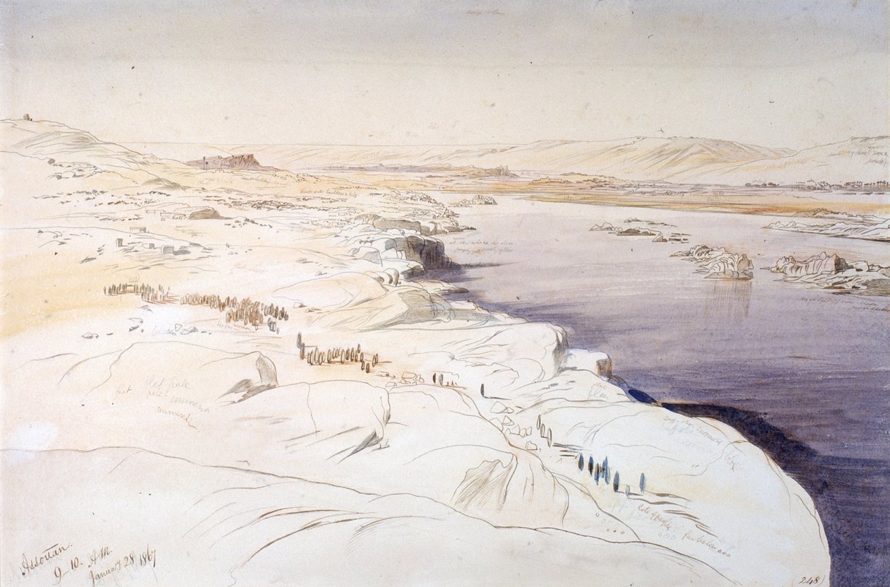 Aswan (tinta) de Edward Lear