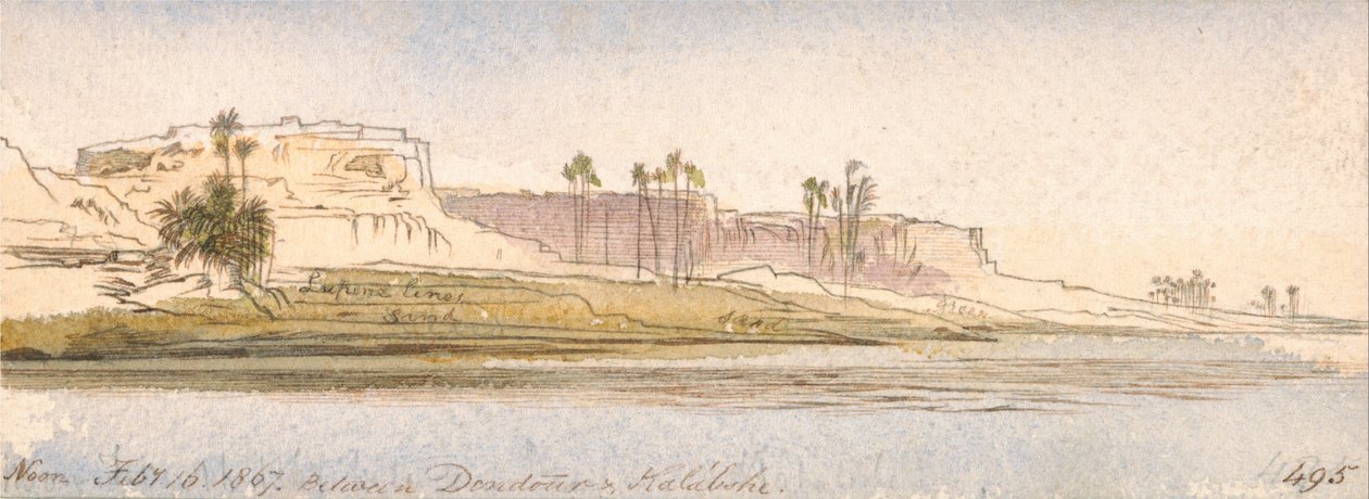 Entre Dendour e Kalabshe de Edward Lear