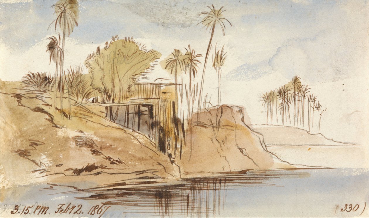 Entre Ibreem e Wady Halfeh, 15h15, 2 de fevereiro de 1867 (330) de Edward Lear