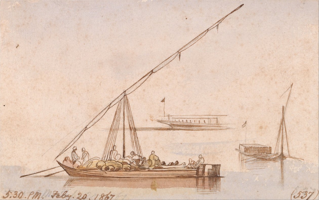 Barcos no Nilo de Edward Lear