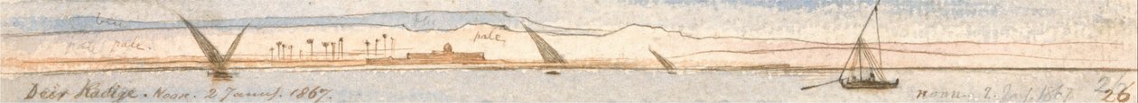 Deir Kadige, meio dia, 2 de janeiro de 1867 (26) de Edward Lear
