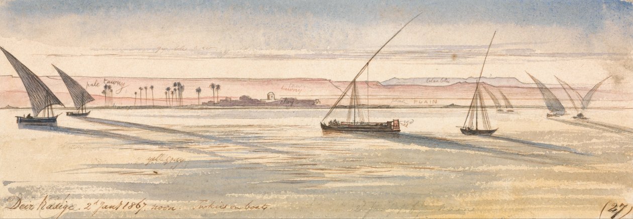 Deir Kadige, meio dia, 2 de janeiro de 1867 (27) de Edward Lear