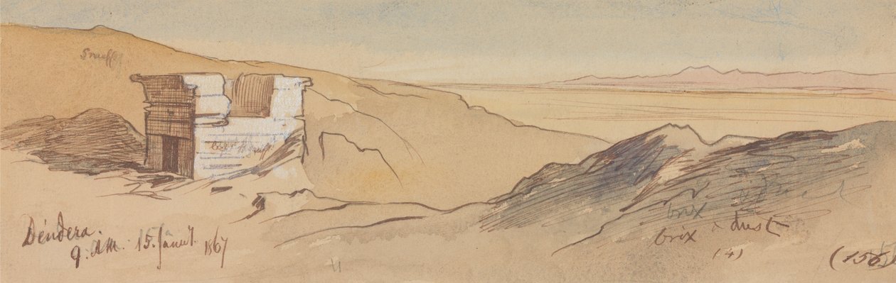 Dendera, 9h00, 15 de janeiro de 1867 (156) de Edward Lear