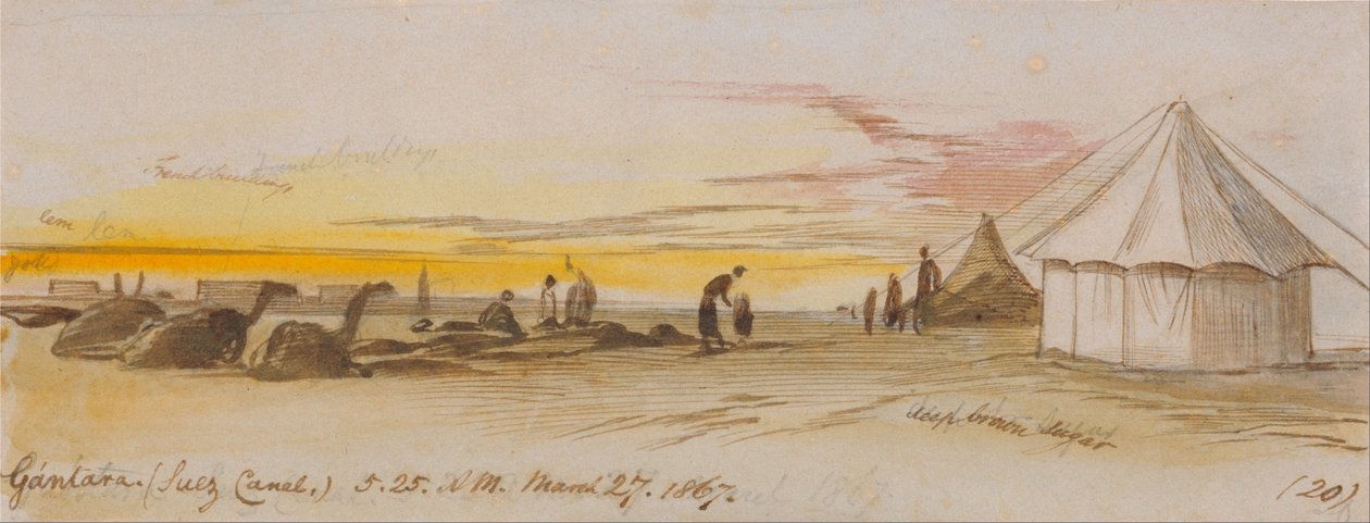 Gantara (Canal de Suez), 5-25 da manhã, 27 de março de 1867 (20) de Edward Lear